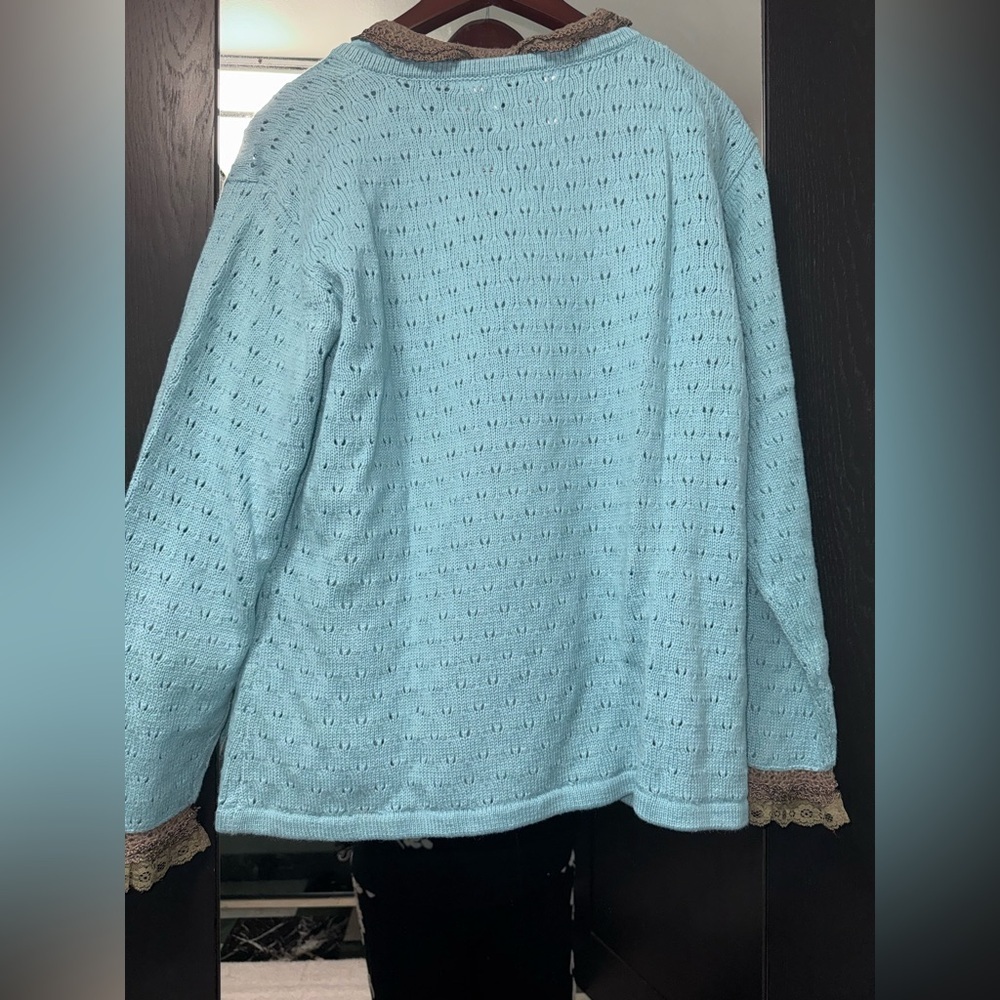 NWT Storybook Knits "Charm & Grandeur" long sleeve button-up cardigan 1X - Picture 6 of 6